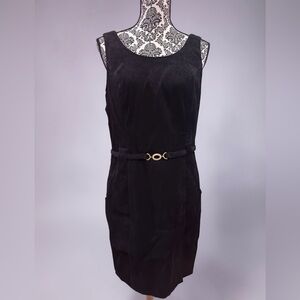 MESMERIZE GOLD VINTAGE Black Sheath Dress. Size L.